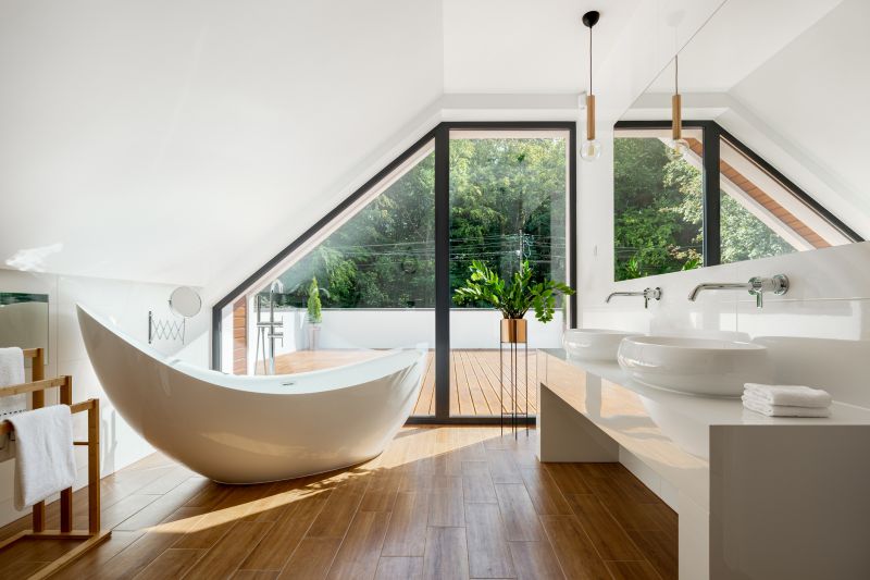 Contemporary Bathroom with Freestanding Tub